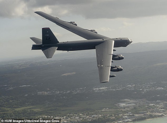 On Friday, a Delta regional jet was nearing Minot International Airport after a 90-minute flight from Minneapolis¿Saint Paul when passengers and crew were startled as the pilot suddenly began making a series of sharp, unexpected turns (pictured: stock Air Force bomber jet)